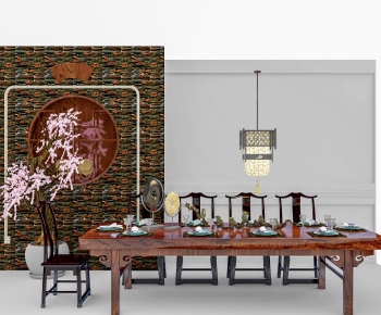 New Chinese Style Dining Table And Chairs-ID:276871124