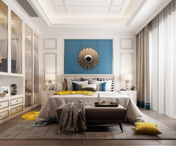 American Style Simple European Style Bedroom-ID:340681711