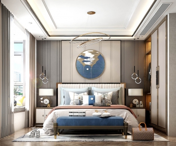New Chinese Style Bedroom-ID:916232752