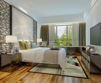 New Chinese Style Bedroom-ID:882536976