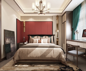 New Chinese Style Bedroom-ID:614145578