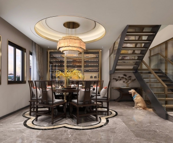 New Chinese Style Dining Room-ID:554005578