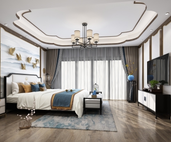 New Chinese Style Bedroom-ID:596210956