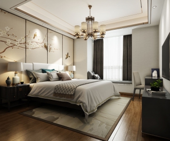 New Chinese Style Bedroom-ID:551364925