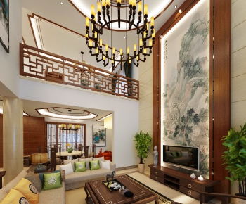 New Chinese Style A Living Room-ID:567191458