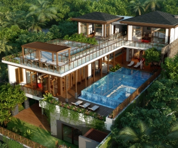 New Chinese Style Villa Appearance-ID:301022779