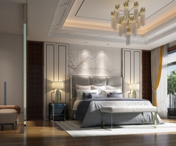 New Chinese Style Bedroom-ID:667425674