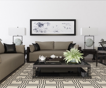 New Chinese Style Sofa Combination-ID:676958555