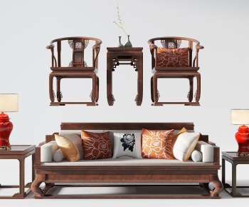 New Chinese Style Sofa Combination-ID:779553553