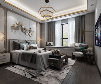 New Chinese Style Bedroom-ID:560316937