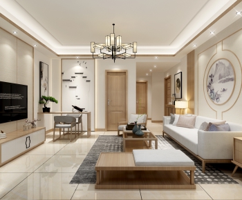 New Chinese Style A Living Room-ID:294753575