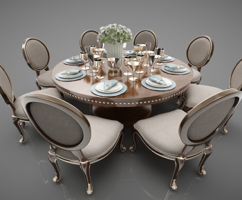 American Style Dining Table And Chairs-ID:309681215