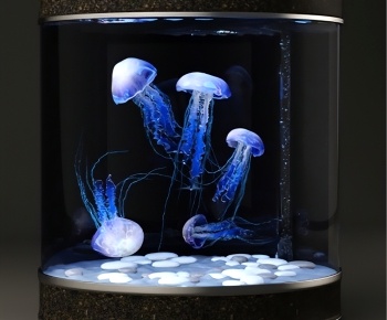 现代鱼缸水母3D模型