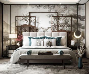 New Chinese Style Bedroom-ID:949810486
