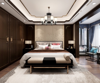 New Chinese Style Bedroom-ID:640580786