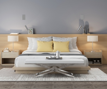 New Chinese Style Double Bed-ID:650371282