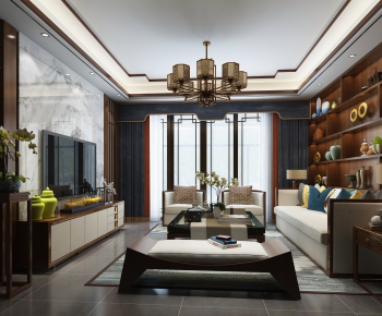New Chinese Style A Living Room-ID:562115796