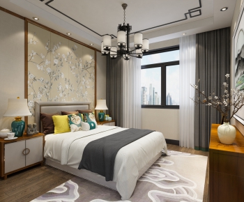 New Chinese Style Bedroom-ID:909527874
