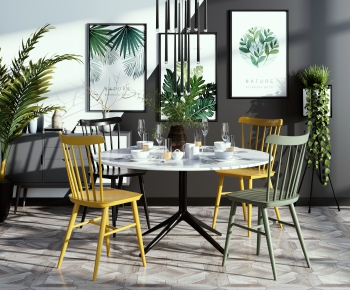 Nordic Style Dining Table And Chairs-ID:158625736