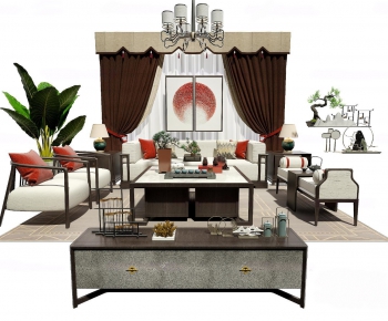 New Chinese Style Sofa Combination-ID:415183414
