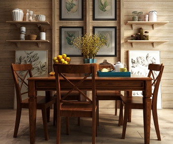 American Style Dining Table And Chairs-ID:431049983