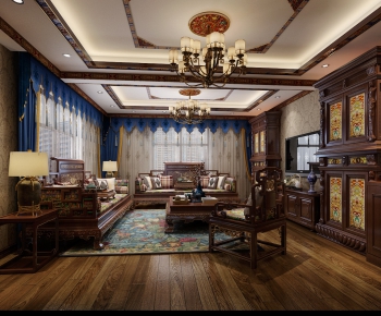 Chinese Style A Living Room-ID:653382577