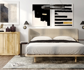 Nordic Style Double Bed-ID:366597492