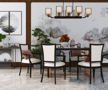 New Chinese Style Dining Table And Chairs-ID:448710245