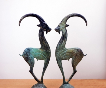 东南亚羚羊雕刻摆件-ID:136809626