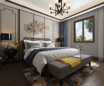 New Chinese Style Bedroom-ID:445624291