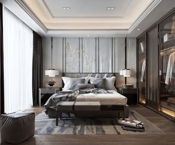 New Chinese Style Bedroom-ID:258296199