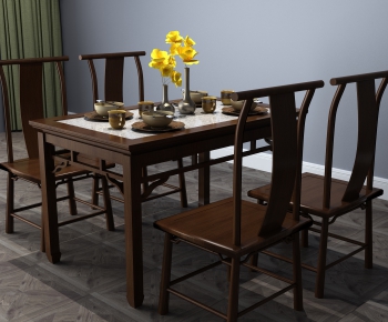 New Chinese Style Dining Table And Chairs-ID:800342292
