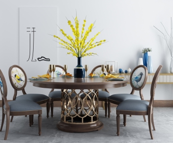 American Style Dining Table And Chairs-ID:574408478