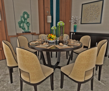 New Chinese Style Dining Table And Chairs-ID:414880528