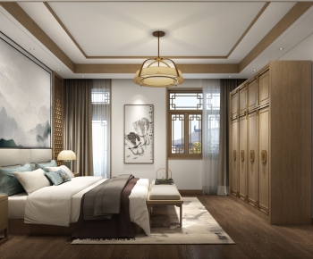 New Chinese Style Bedroom-ID:618326959