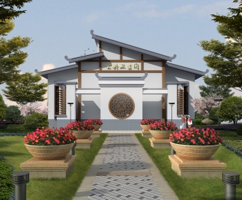 New Chinese Style Building Appearance-ID:225398624