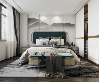 New Chinese Style Bedroom-ID:833936437