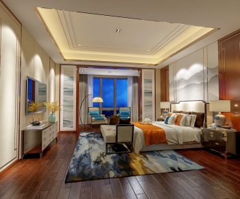 New Chinese Style Bedroom-ID:615349381