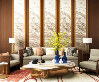 New Chinese Style Sofa Combination-ID:858732364