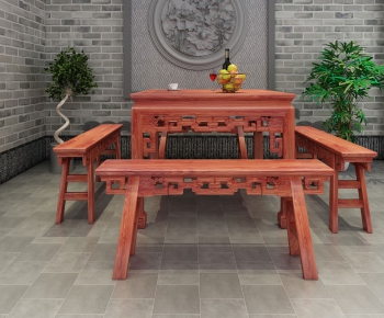 中式餐桌椅-ID:697227372