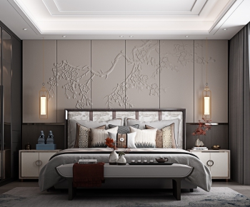 New Chinese Style Bedroom-ID:860570425