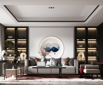 New Chinese Style A Living Room-ID:899473694