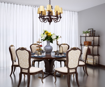American Style Dining Table And Chairs-ID:177820991