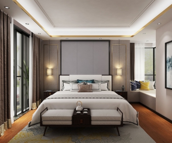 New Chinese Style Bedroom-ID:860216847