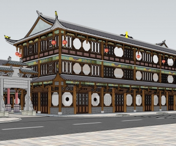 Japanese Style Ancient Architectural Buildings-ID:997668978