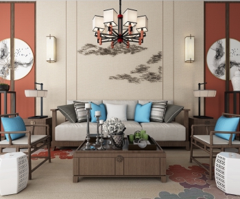 New Chinese Style Sofa Combination-ID:826414625