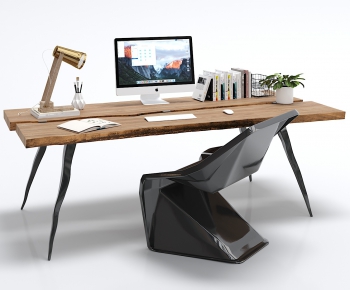 Industrial Style Computer Desk And Chair-ID:675465746