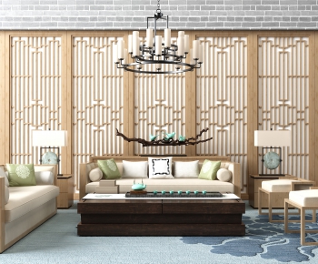 New Chinese Style Sofa Combination-ID:522254847