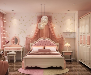 Simple European Style Girl's Room Daughter's Room-ID:997273727