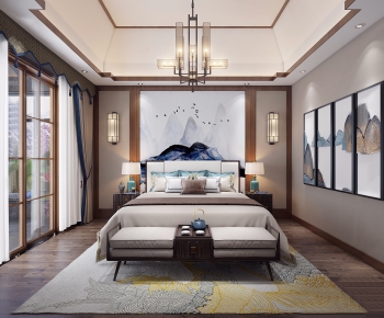 New Chinese Style Bedroom-ID:178473749